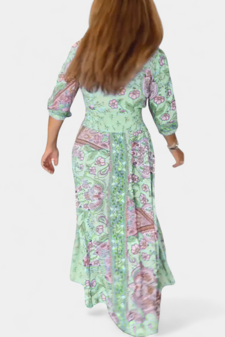 Vestido Verano Dunya Con Escote En V Y Cordón Con Encanto