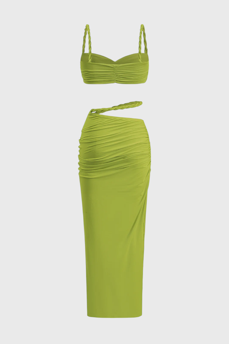 Estela Conjunto Falda Chiffon Plisado Degradado Exclusivo