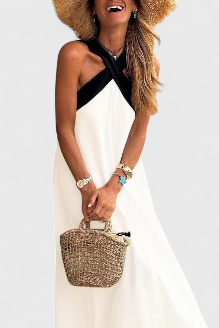 Vestido Edith Cuello Cruzado Descubierta Con Encanto