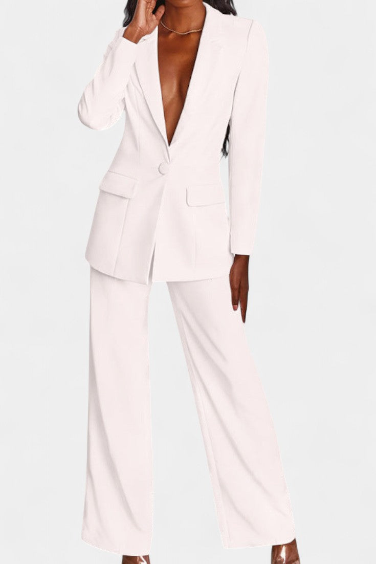 Conjunto a Medida Blazer y Pantalones de Pierna Ancha