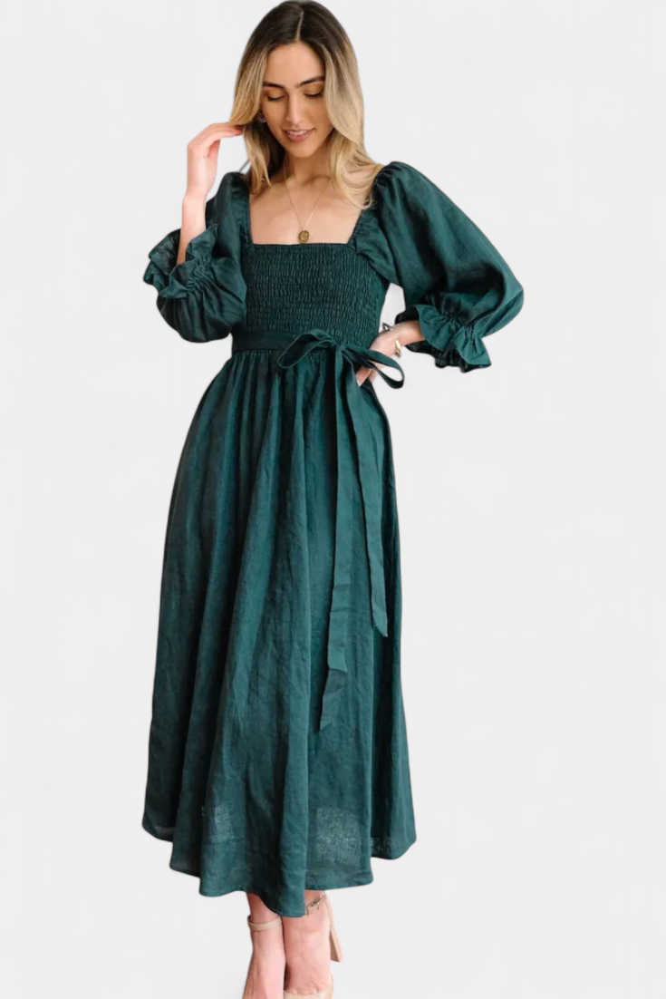 Vestido Petra Divertido Dos Niveles Cuerpo Fruncido