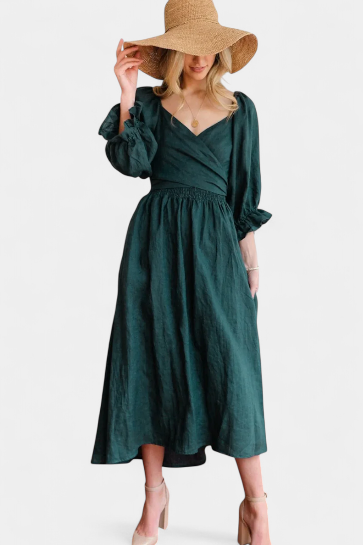 Vestido Petra Divertido Dos Niveles Cuerpo Fruncido