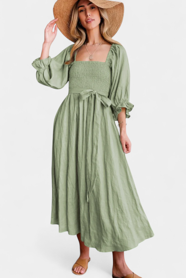 Vestido Petra Divertido Dos Niveles Cuerpo Fruncido
