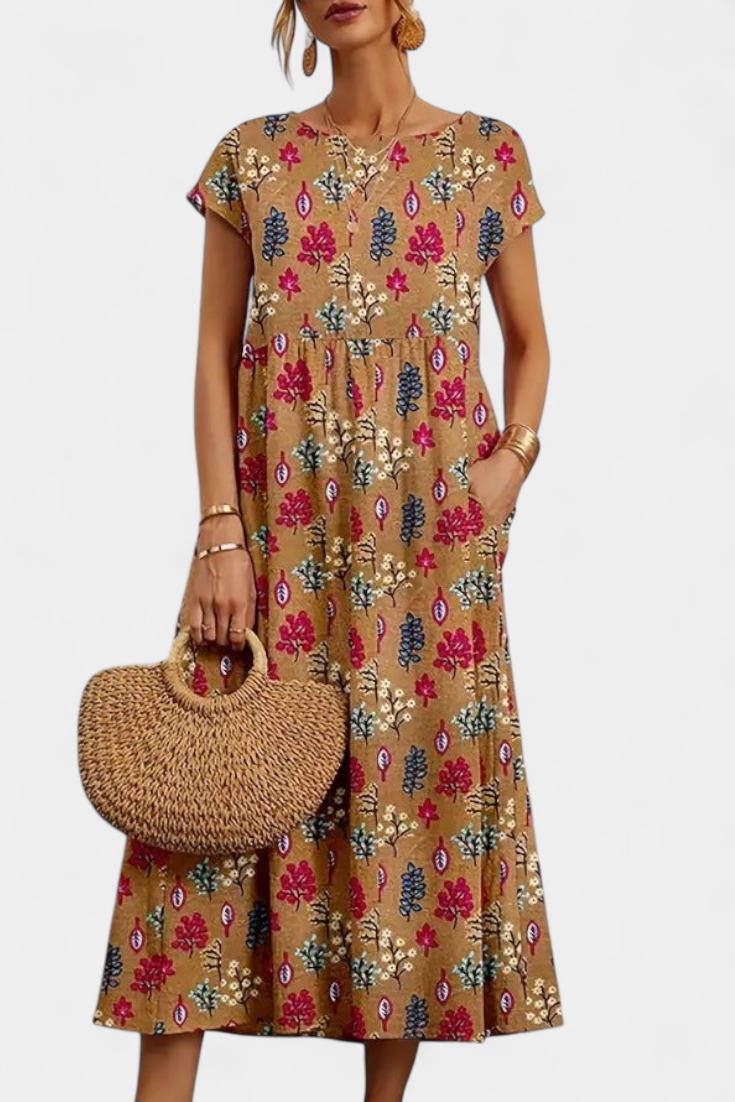 Vestido Floral Chic Silueta Fluida Exclusiva Para Brunch