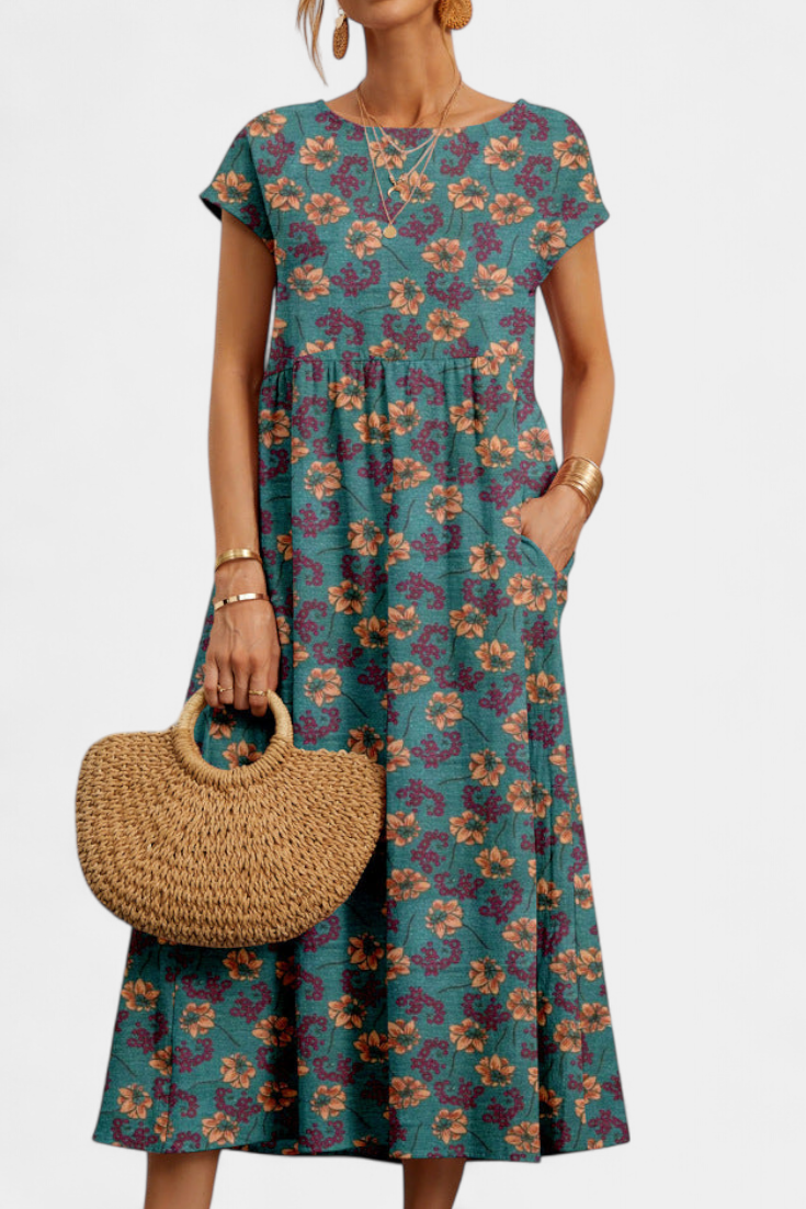Vestido Floral Chic Silueta Fluida Exclusiva Para Brunch