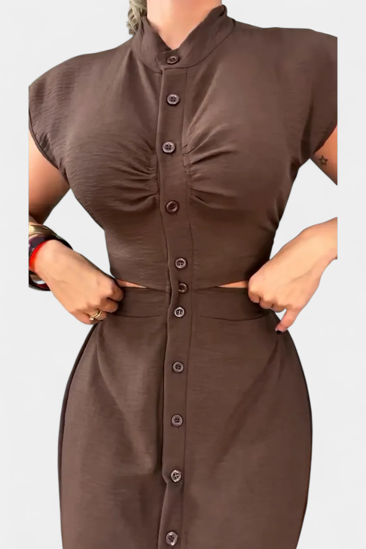 Vestido Midi Griselda Con Cintura Abierta Audaz Chic