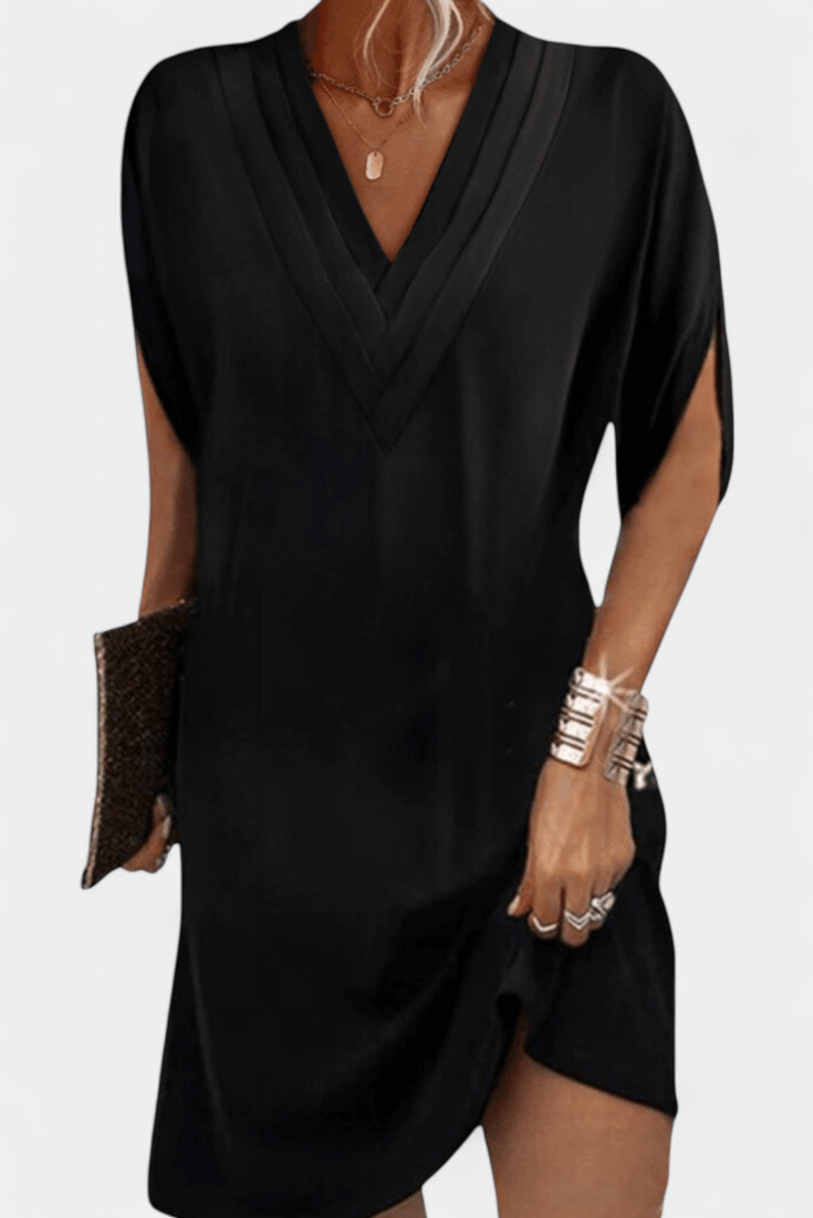 Vestido Lesley Seda Elegante Escote En V Exclusivo Brilla
