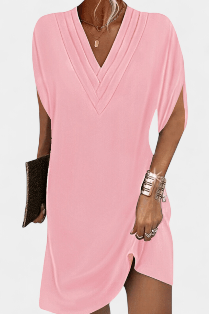 Vestido Lesley Seda Elegante Escote En V Exclusivo Brilla