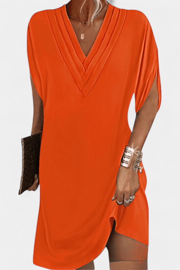 Vestido Lesley Seda Elegante Escote En V Exclusivo Brilla