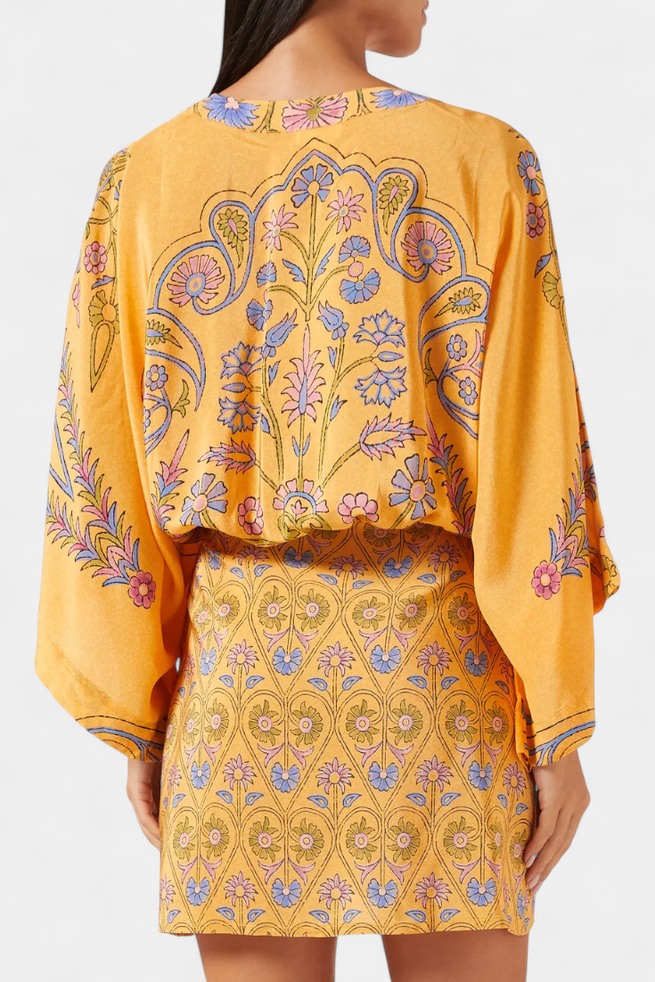 Vestido Candela Boho Floral Estampado Con Escote Cruzado