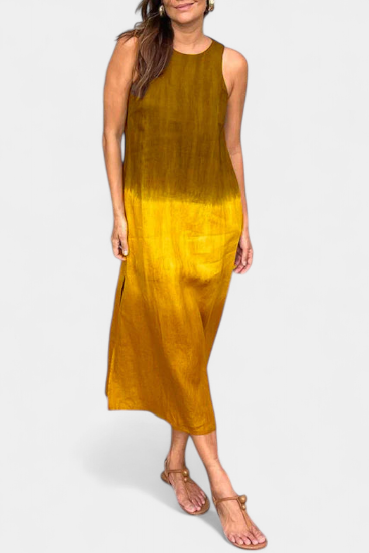 Taerra Vestido Sin Mangas Tie Dye Degradé Divertido