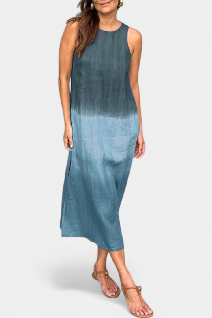 Taerra Vestido Sin Mangas Tie Dye Degradé Divertido