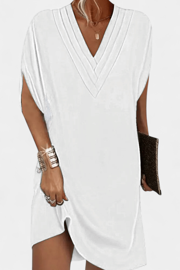 Vestido Lesley Seda Elegante Escote En V Exclusivo Brilla