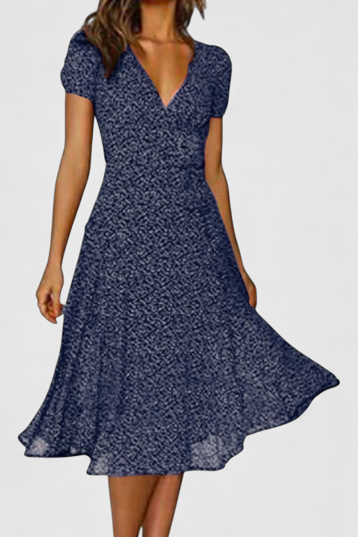 Vestido Midi Diario Con Escote En V Brilla Todo Día