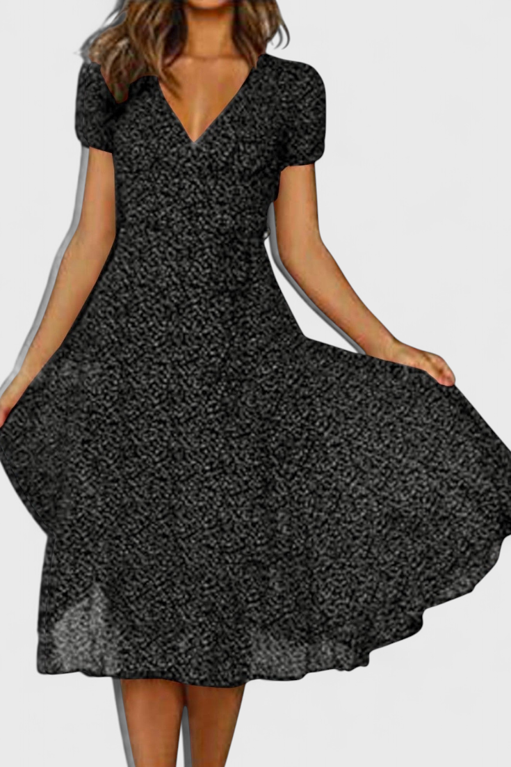 Vestido Midi Diario Con Escote En V Brilla Todo Día