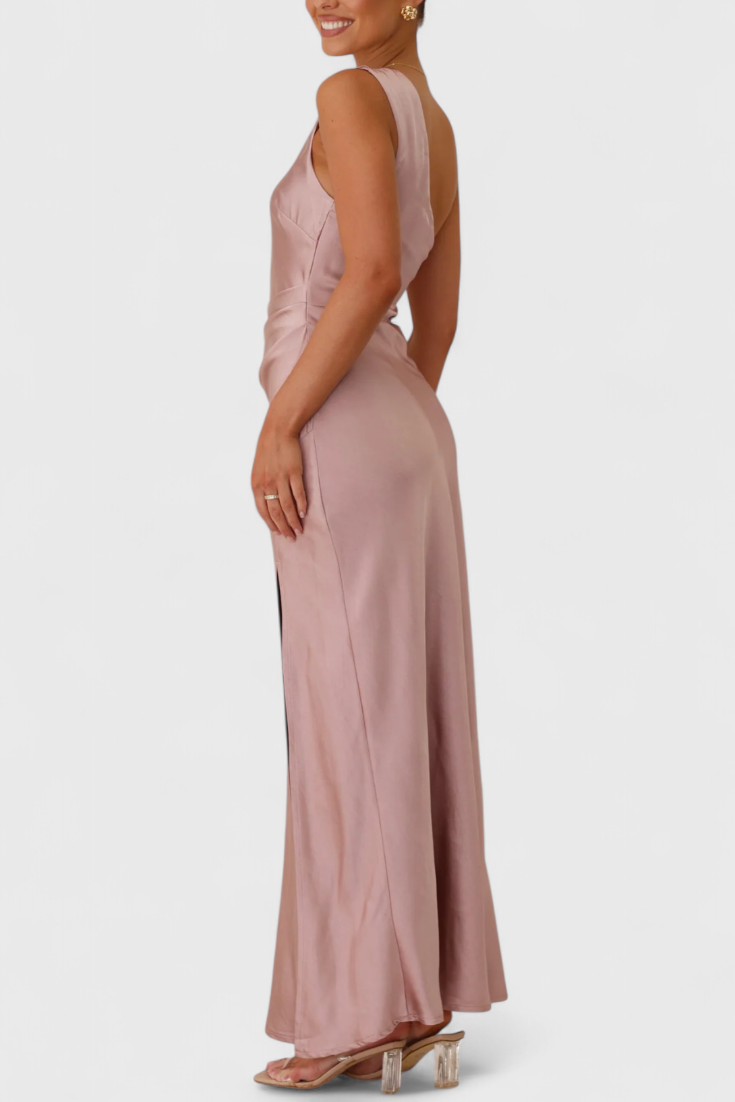 Vestido Un Hombro Con Pliegues Deslumbrante Alta Costura