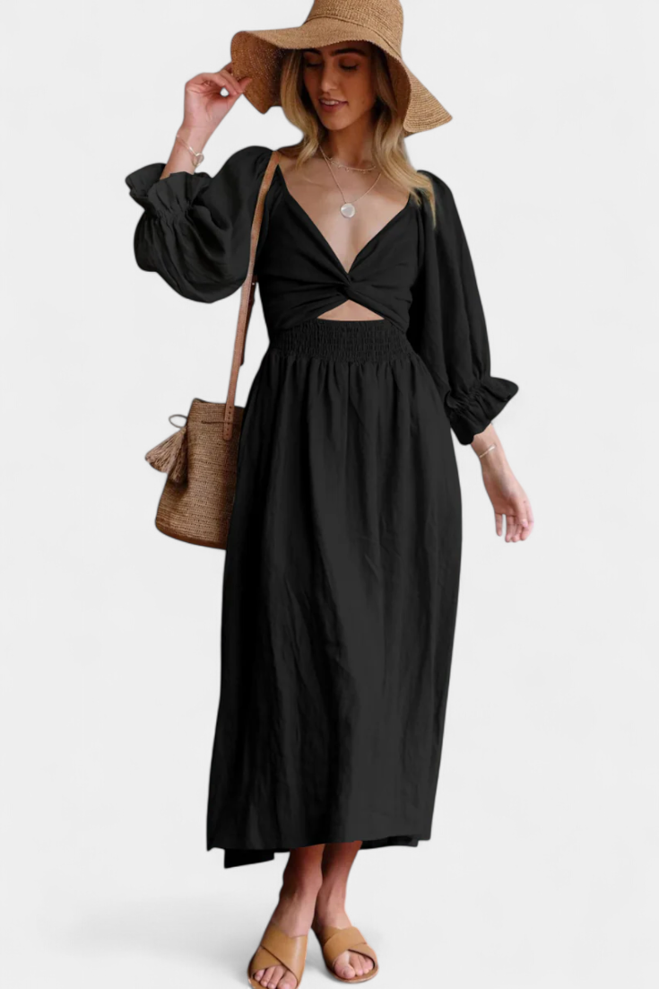 Vestido Petra Divertido Dos Niveles Cuerpo Fruncido