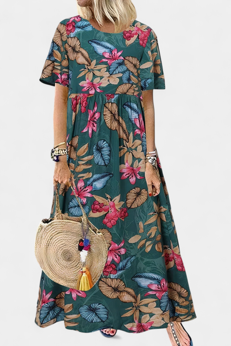 Kareela Vestido Largo Floral Estampado Vibrante Y Chic