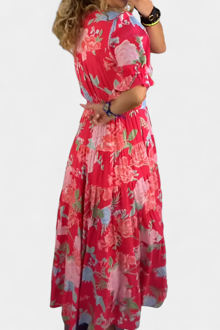 Vestido Floral Con Escote En V Listo Para Brillar Hoy
