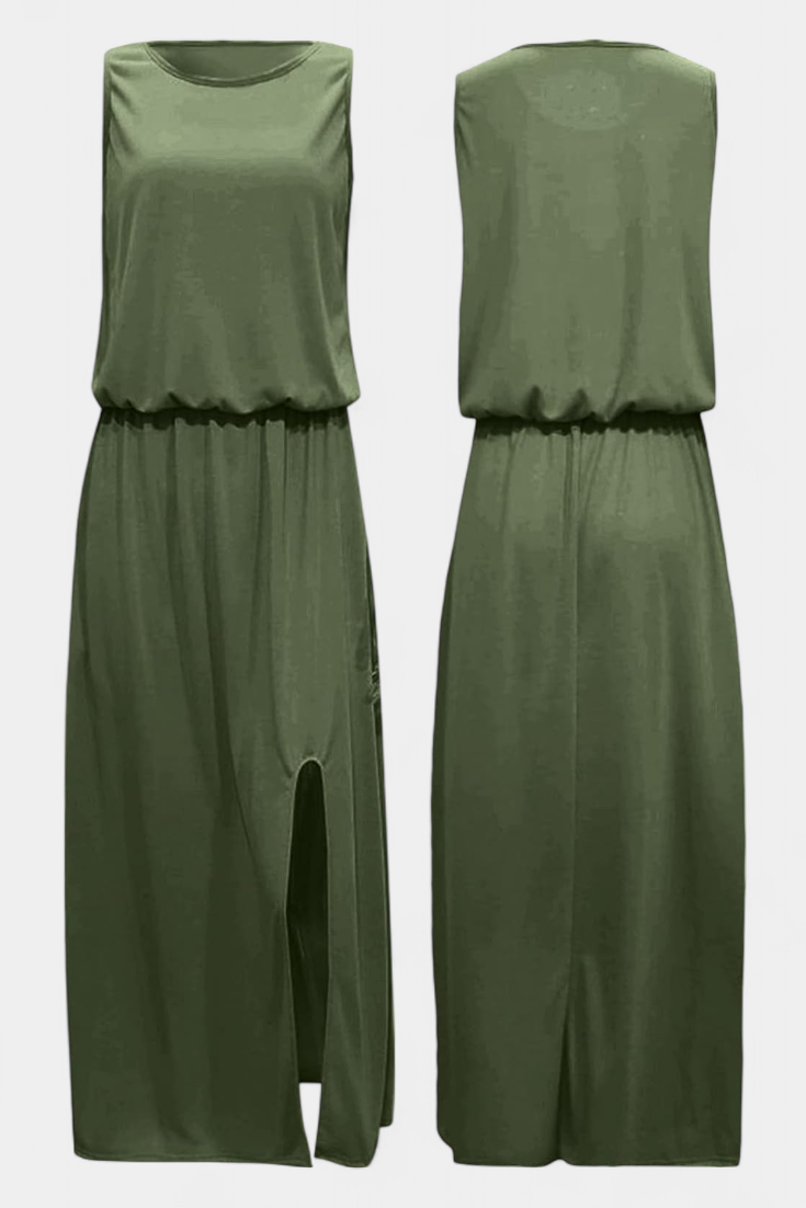 Vestido Dianne Sin Mangas Con Abertura Lateral Divertido