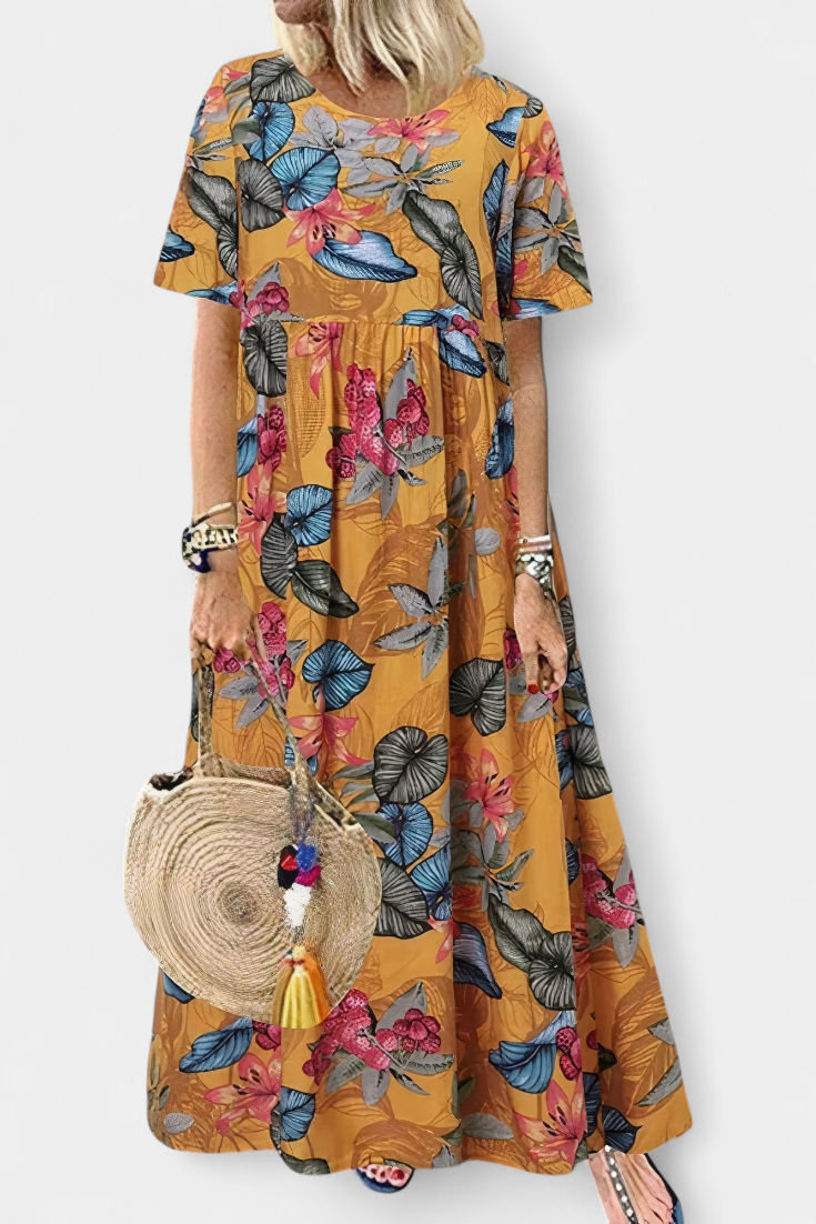 Kareela Vestido Largo Floral Estampado Vibrante Y Chic