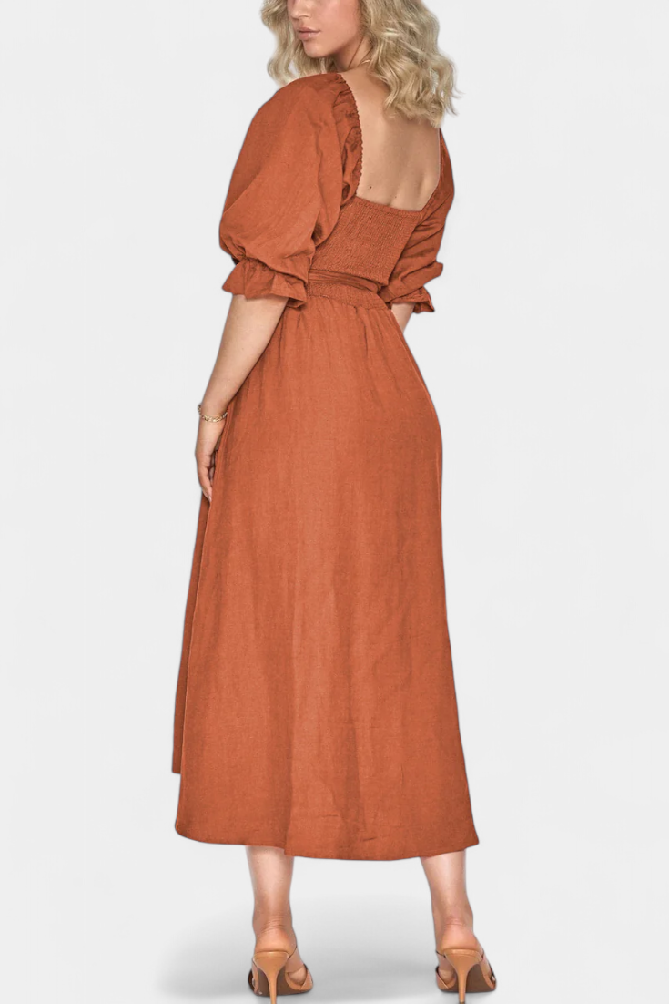 Vestido Petra Divertido Dos Niveles Cuerpo Fruncido