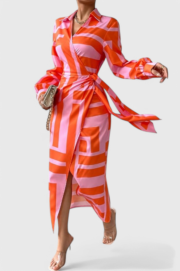 Vestido Envolvente Maira Estampado Cruzado Cintura Coqueta