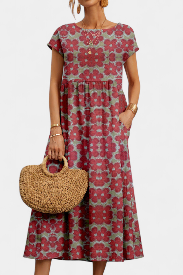Vestido Floral Chic Silueta Fluida Exclusiva Para Brunch