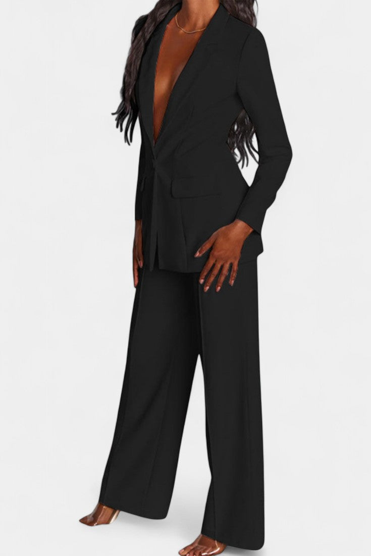 Conjunto a Medida Blazer y Pantalones de Pierna Ancha