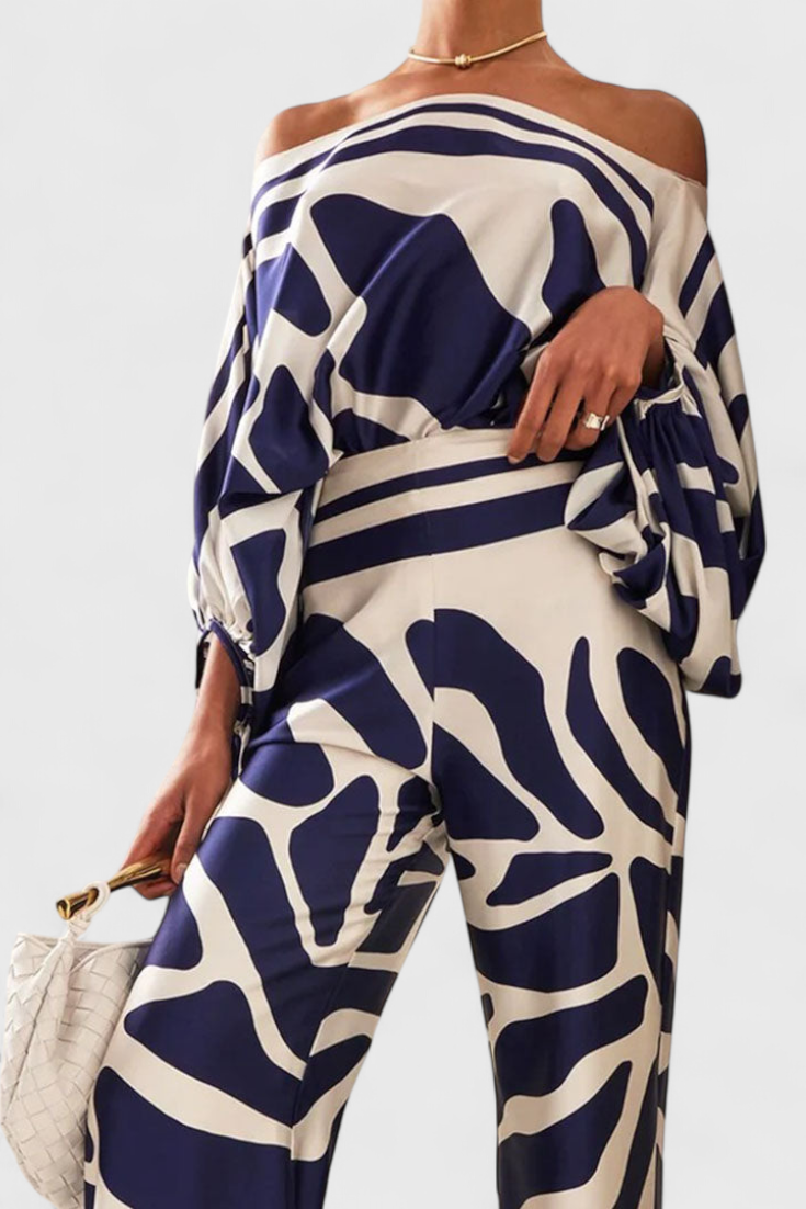 Conjunto Sybella Hombros Descubiertos Estampado Chispeante