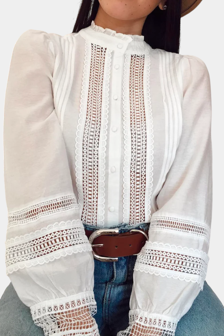 Vicenza Blusa de Encaje Orgánico Transpirable y Chic