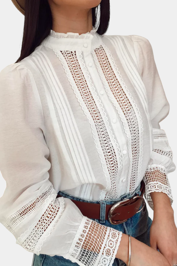 Vicenza Blusa de Encaje Orgánico Transpirable y Chic