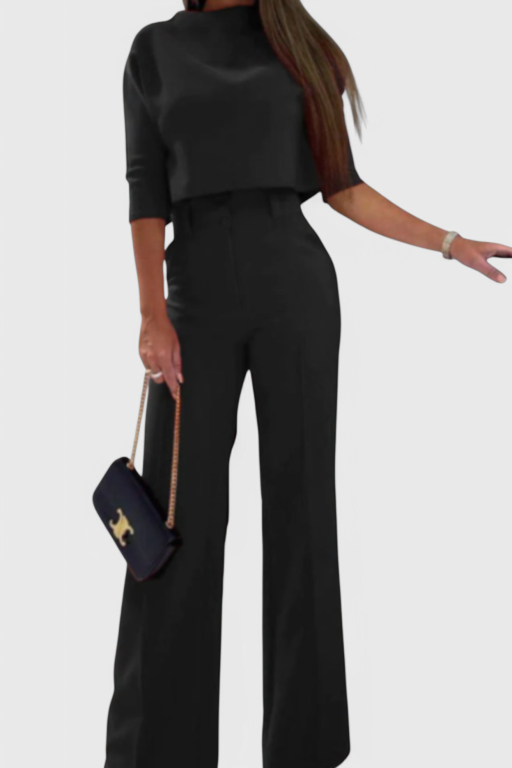 Conjunto Pantalón Y Top Algodón Poliéster Suave Chic