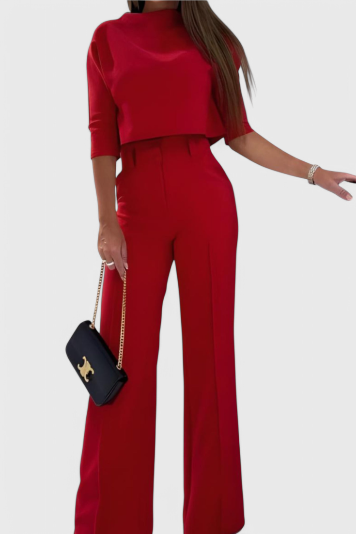 Conjunto Pantalón Y Top Algodón Poliéster Suave Chic