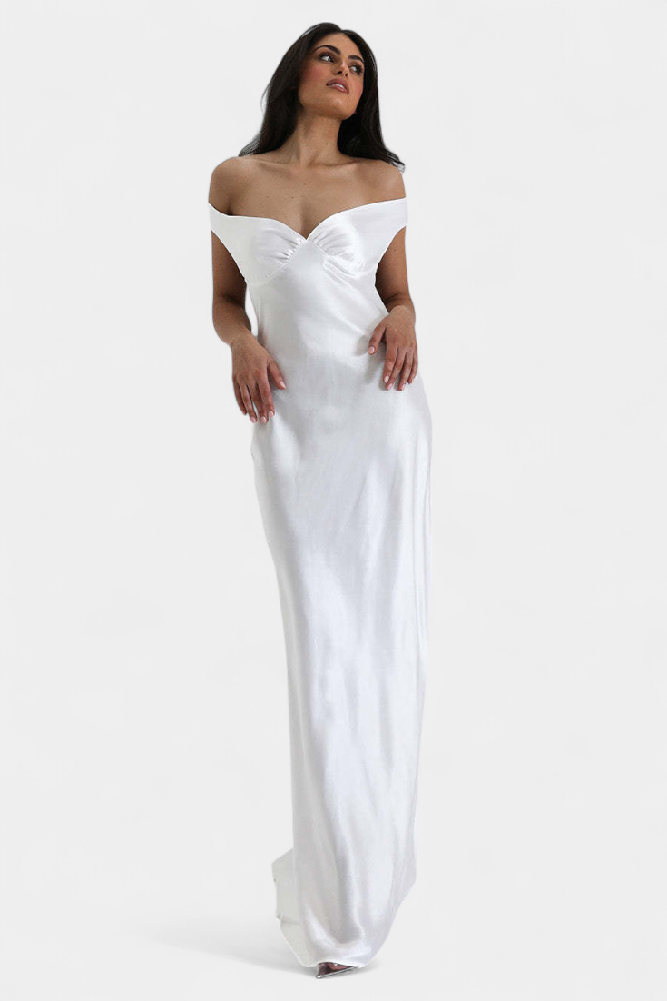 Vestido Cola de Pez Deslumbra Blerina Lujo Escote Corazón