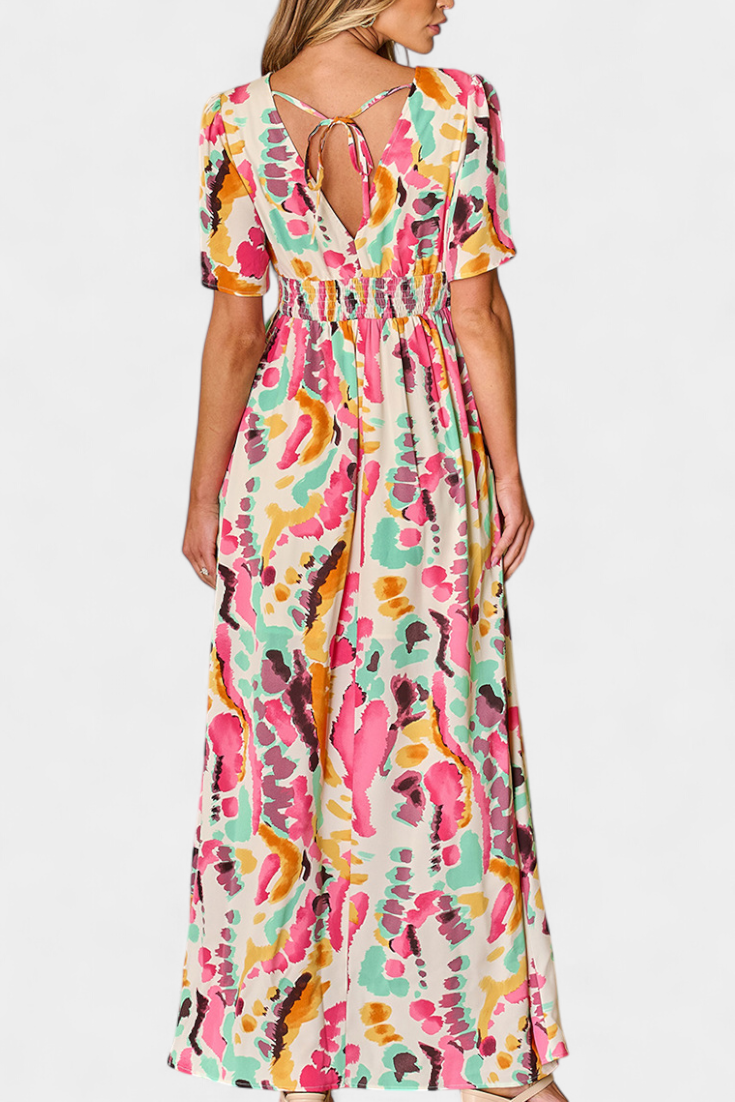 Vestido Boho Yuki Con Escote V Tie Dye Edicion Limitada