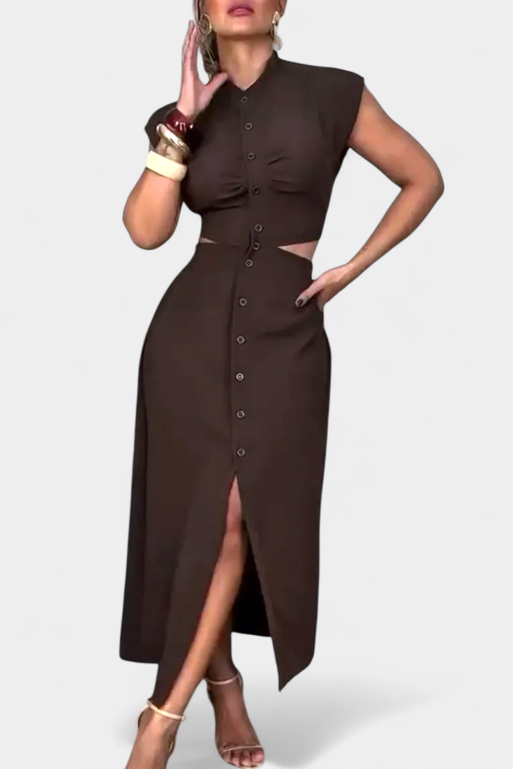 Vestido Midi Griselda Con Cintura Abierta Audaz Chic