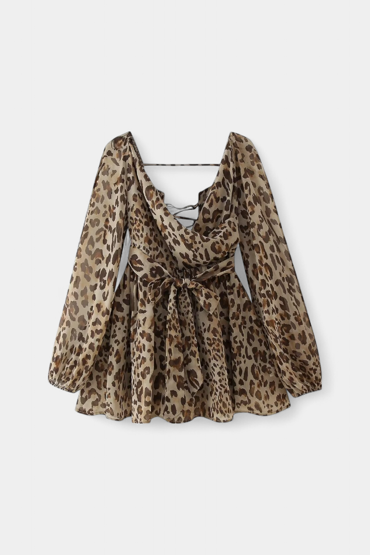 Coqueta Vestido Mini Skylar Con Escote V Y Mangas Vaporosas