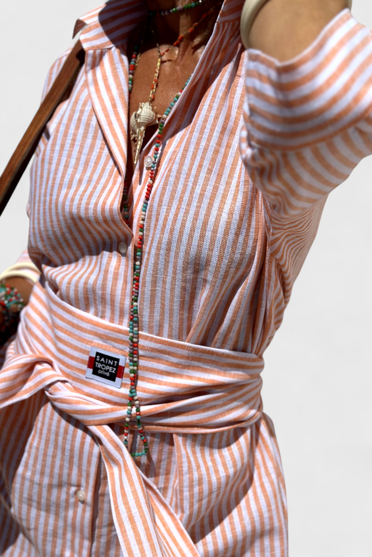 Vestido Camisero Rayas Verticales Alarga Silueta Estilo