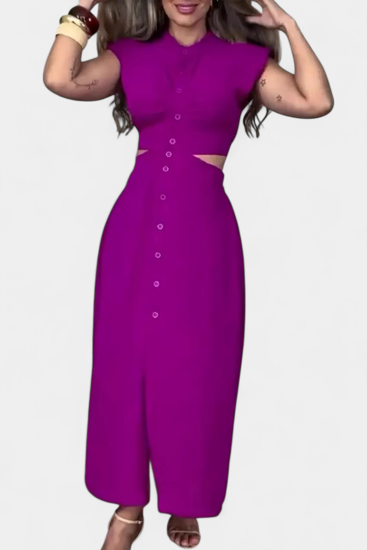 Vestido Midi Griselda Con Cintura Abierta Audaz Chic