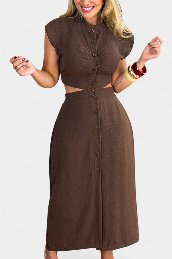 Vestido Midi Griselda Con Cintura Abierta Audaz Chic