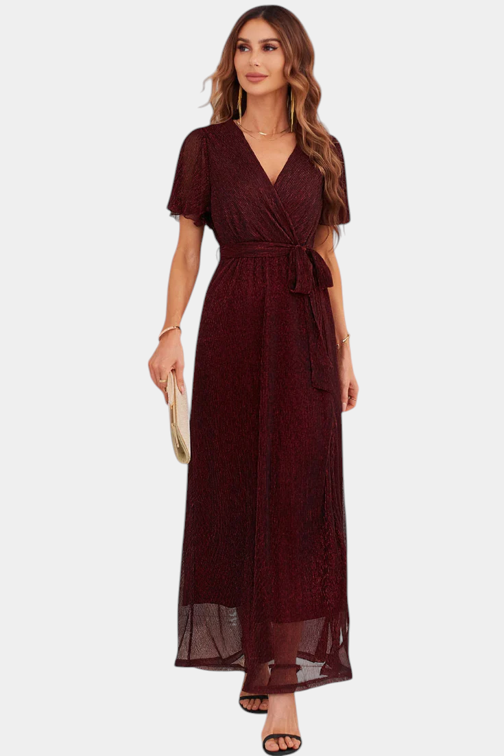Vestido Maxi Envolvente Esperanza Con Lazo Cintura Chic