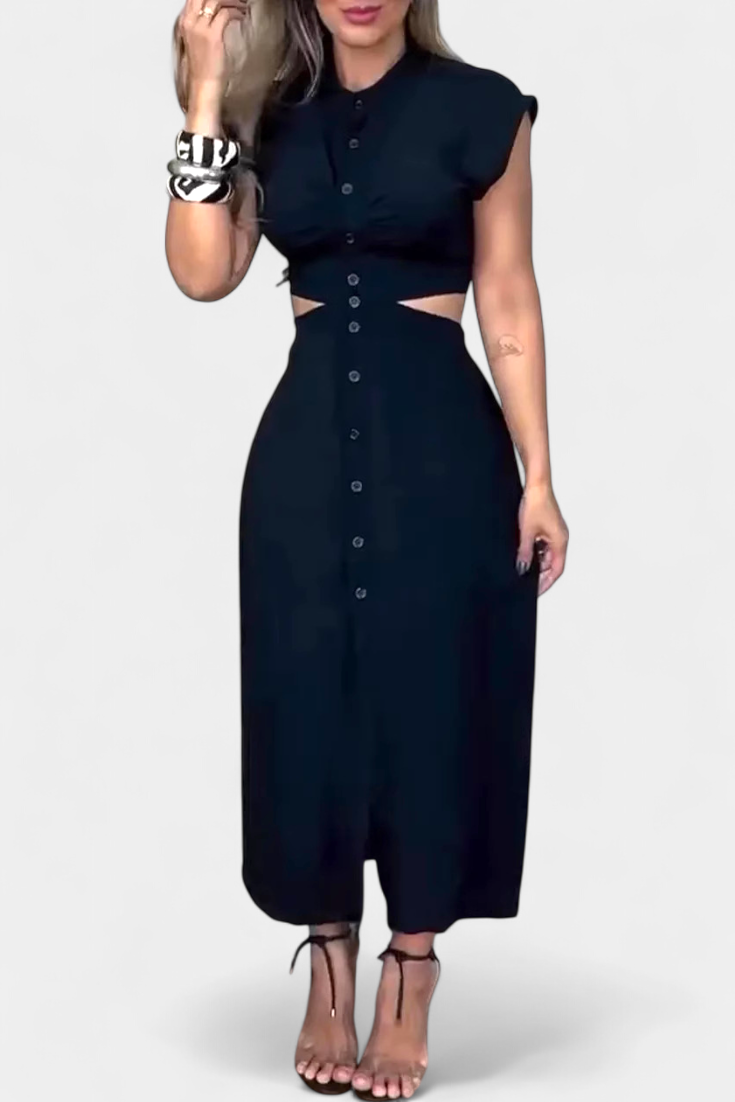 Vestido Midi Griselda Con Cintura Abierta Audaz Chic