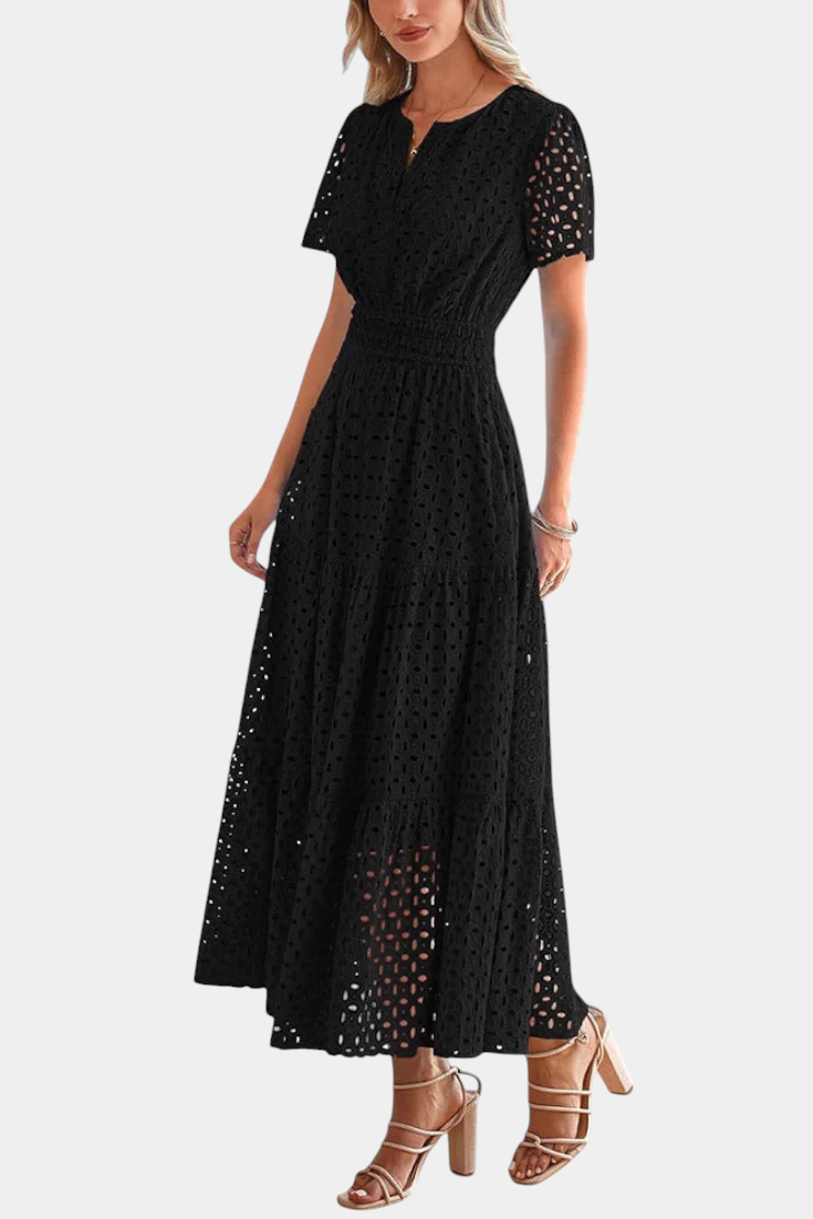 Vestido Maxi Imani Encaje Bordado Artesanal Exclusivo