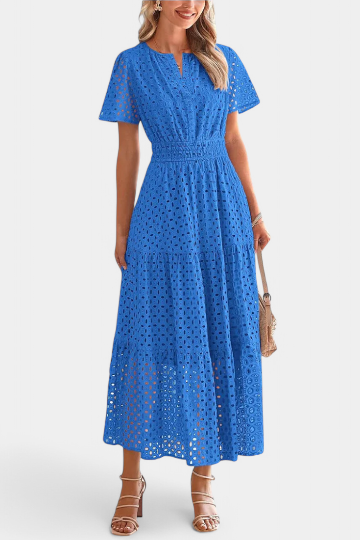 Vestido Maxi Imani Encaje Bordado Artesanal Exclusivo