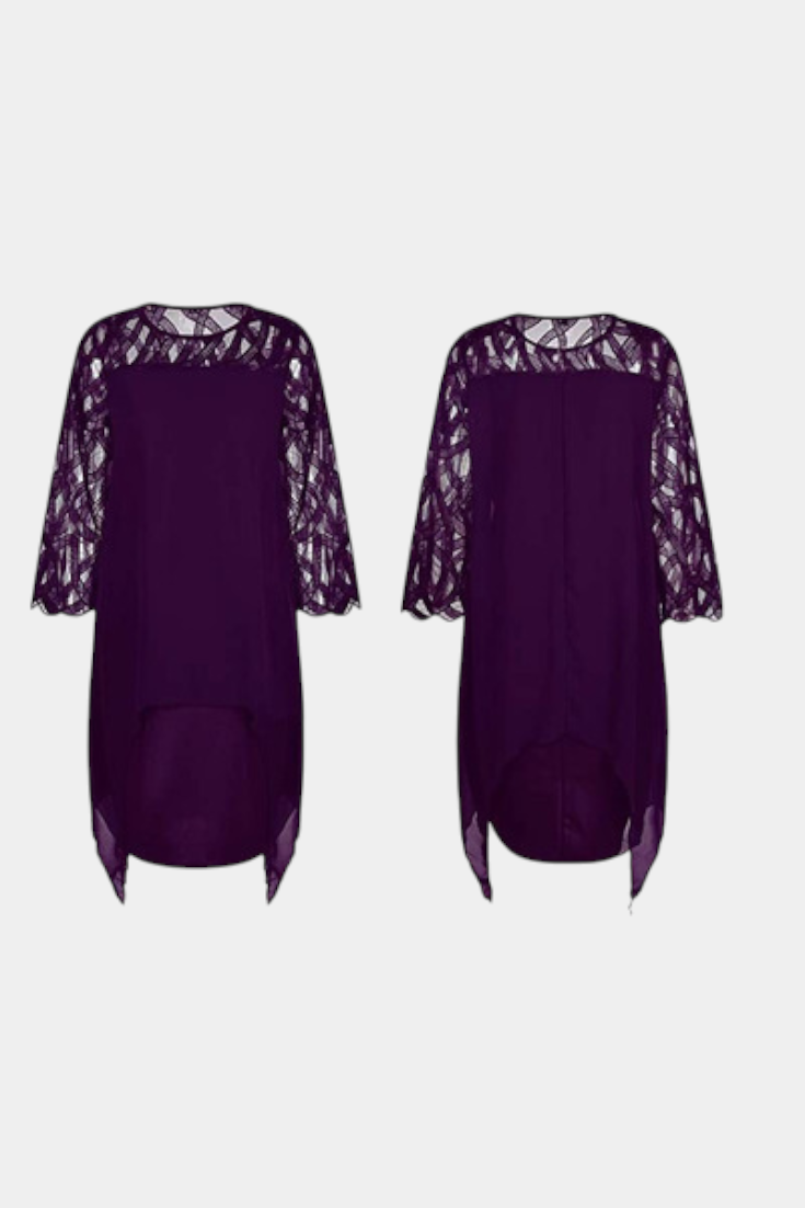 Vestido Midi Yana Exclusivo Talla Grande Con Encaje Chic