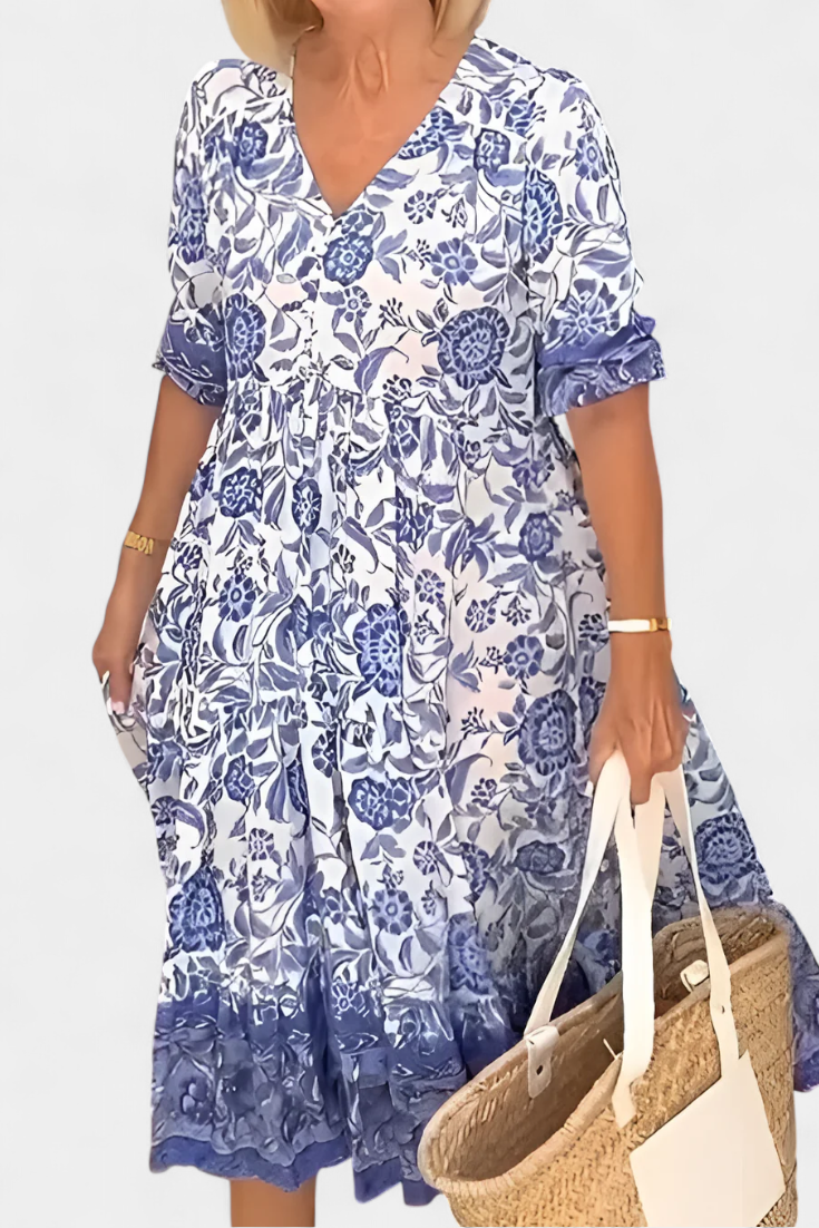 Vestido Bohemio Floral Mediterráneo Edición Limitada