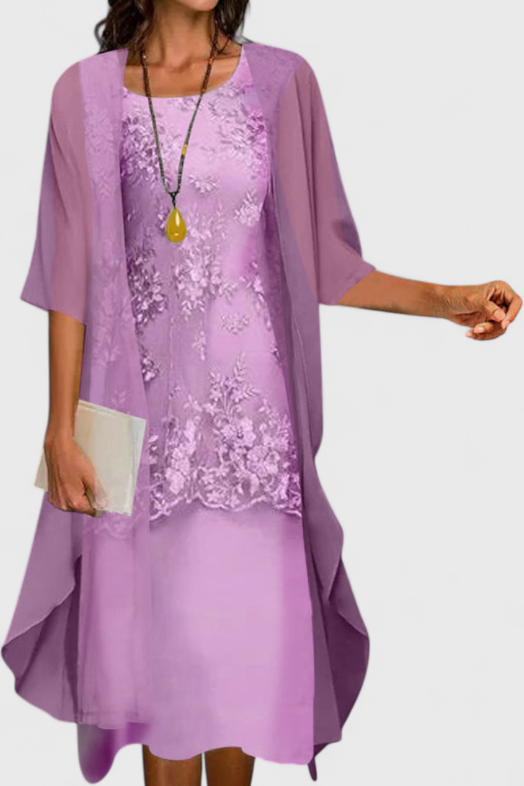 Vestido Conjunto Apolline Chiffon Atemporal Con Estilo Diva