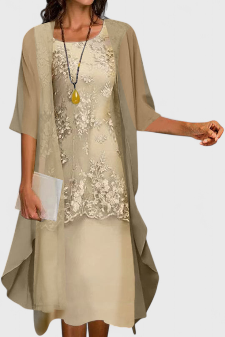 Vestido Conjunto Apolline Chiffon Atemporal Con Estilo Diva