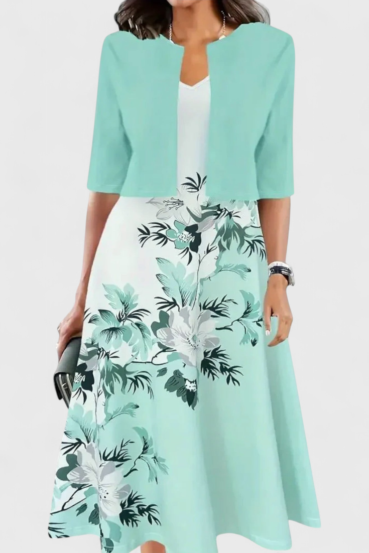 Conjunto Estrella Vestido Midi Y Blazer Entallado Exclusivo